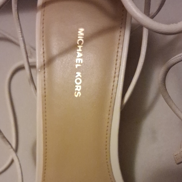 Michael Kors Nude Lace-Up Square-Toe Heels - Picture 4 of 5